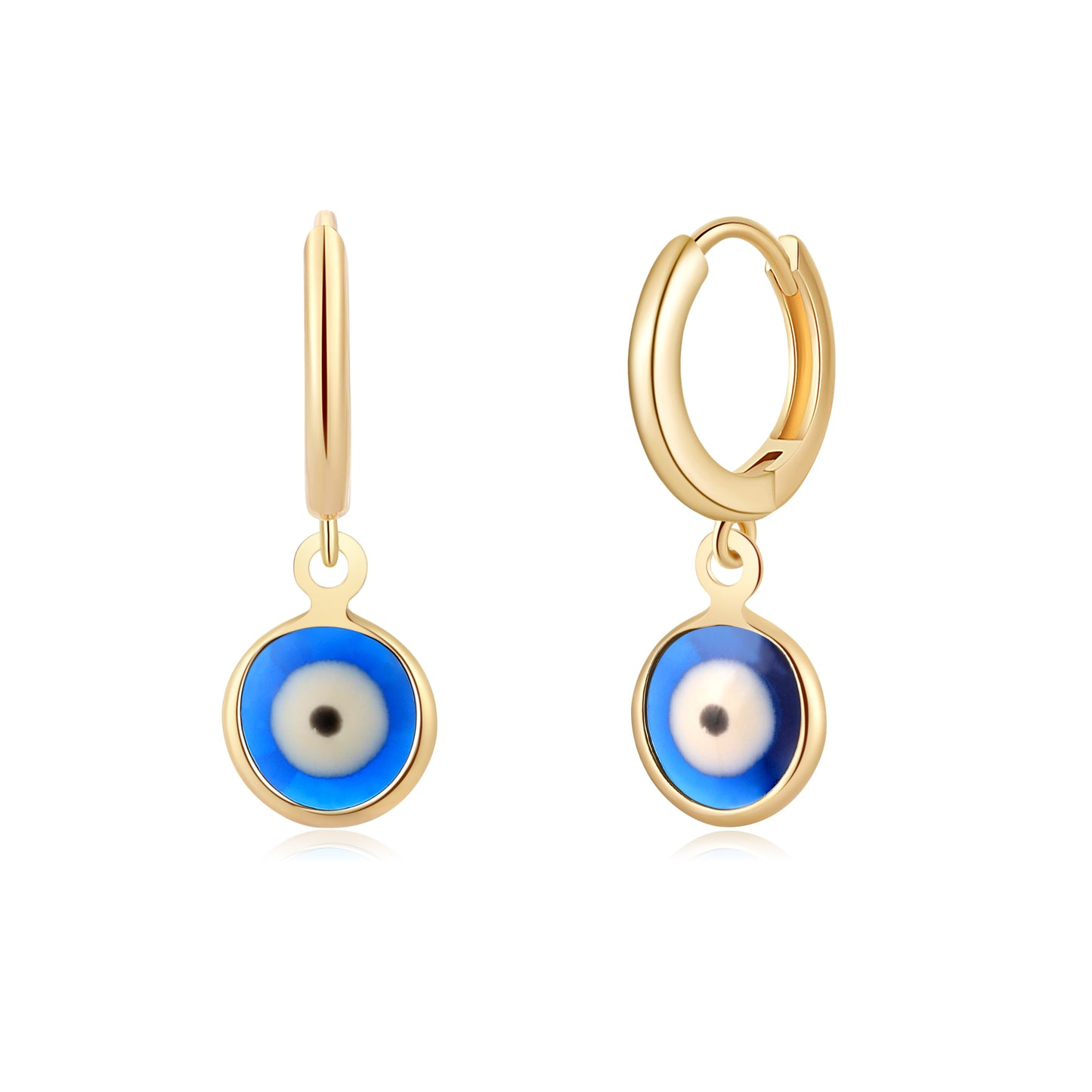 Dainty Evil Eye Earrings Gold Plated