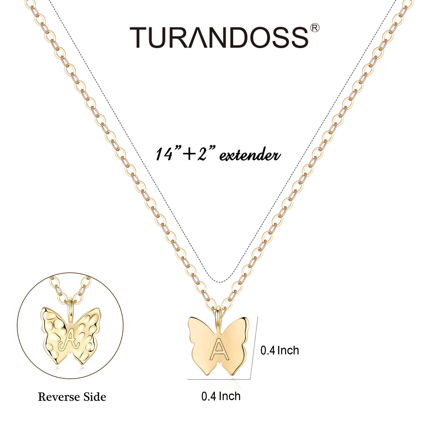 Initial Butterfly Gold Plated Necklaces