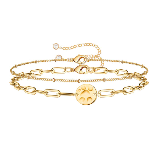 Dainty Layered Disc Bracelet