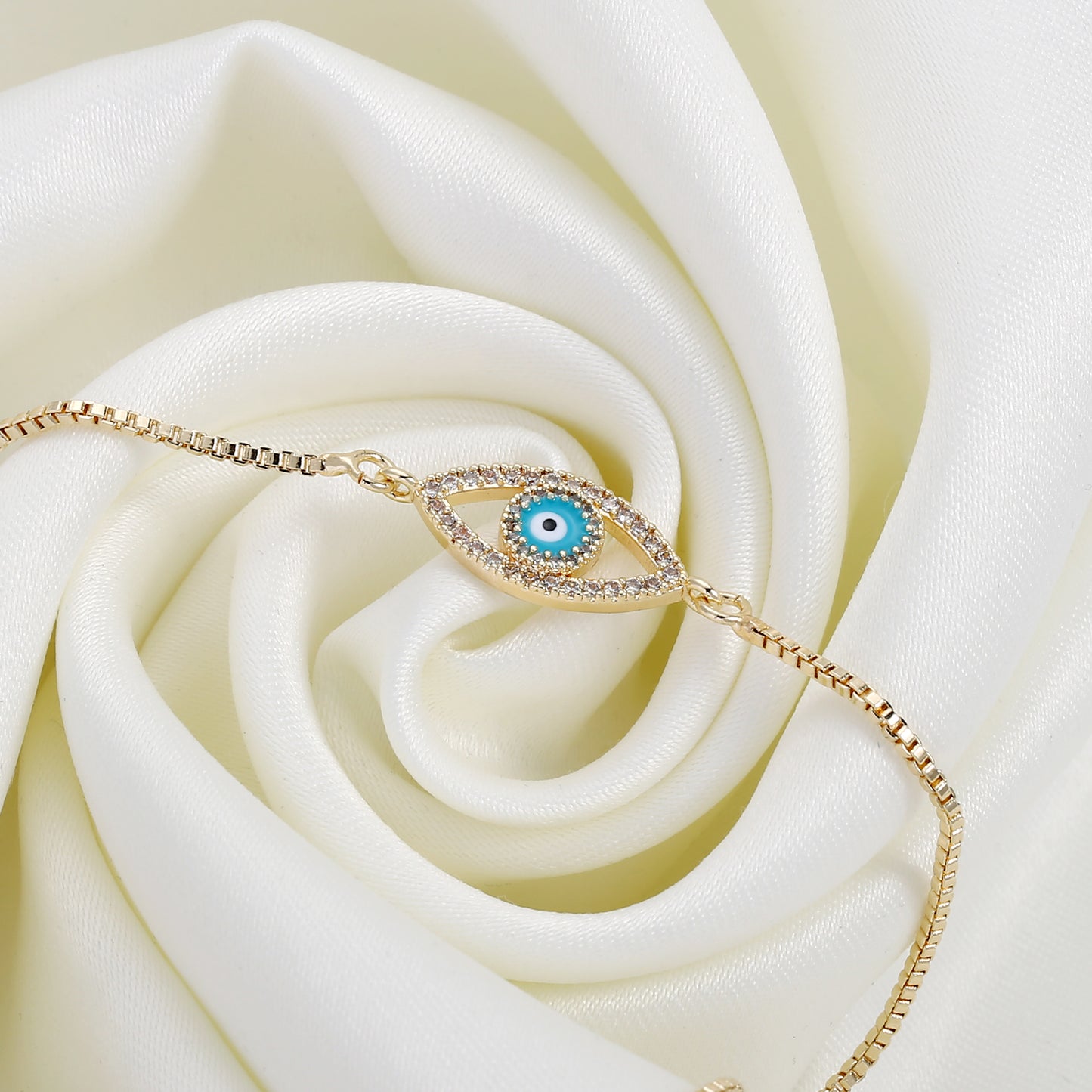 Dainty Evil Eye Bracelet Gold Plated Bracelet