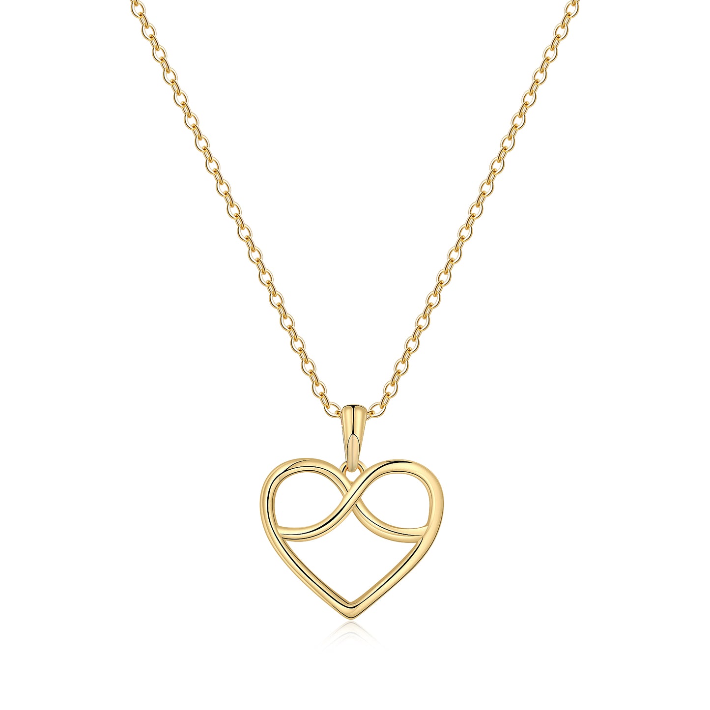 Dainty Infinity Heart Pendant Necklace