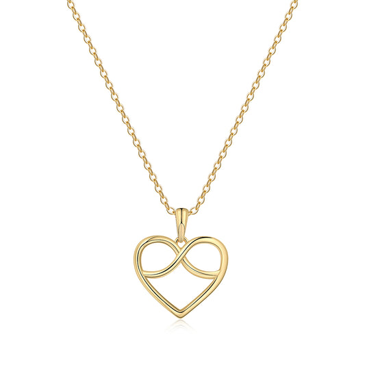 Dainty Infinity Heart Pendant Necklace