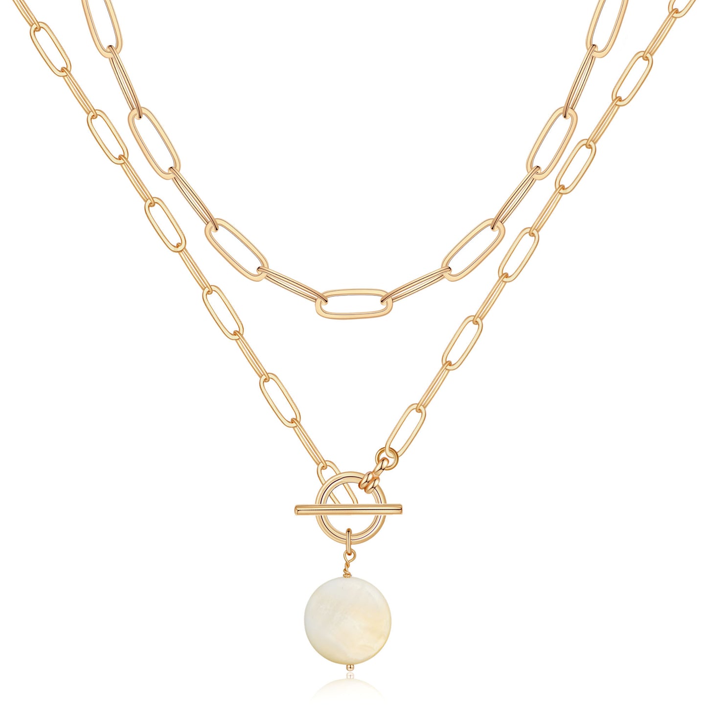 Layered Pearl Pendant Necklace