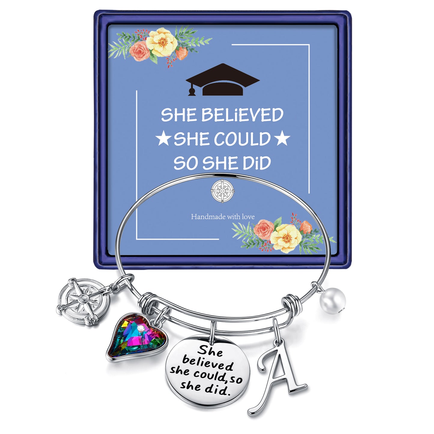 Graduation Gifts for Her 2022 - Inspirational Compass Bracelet