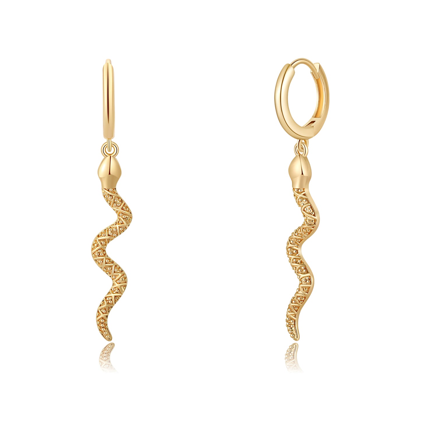 Classic Disc Snake Pendant Earrings