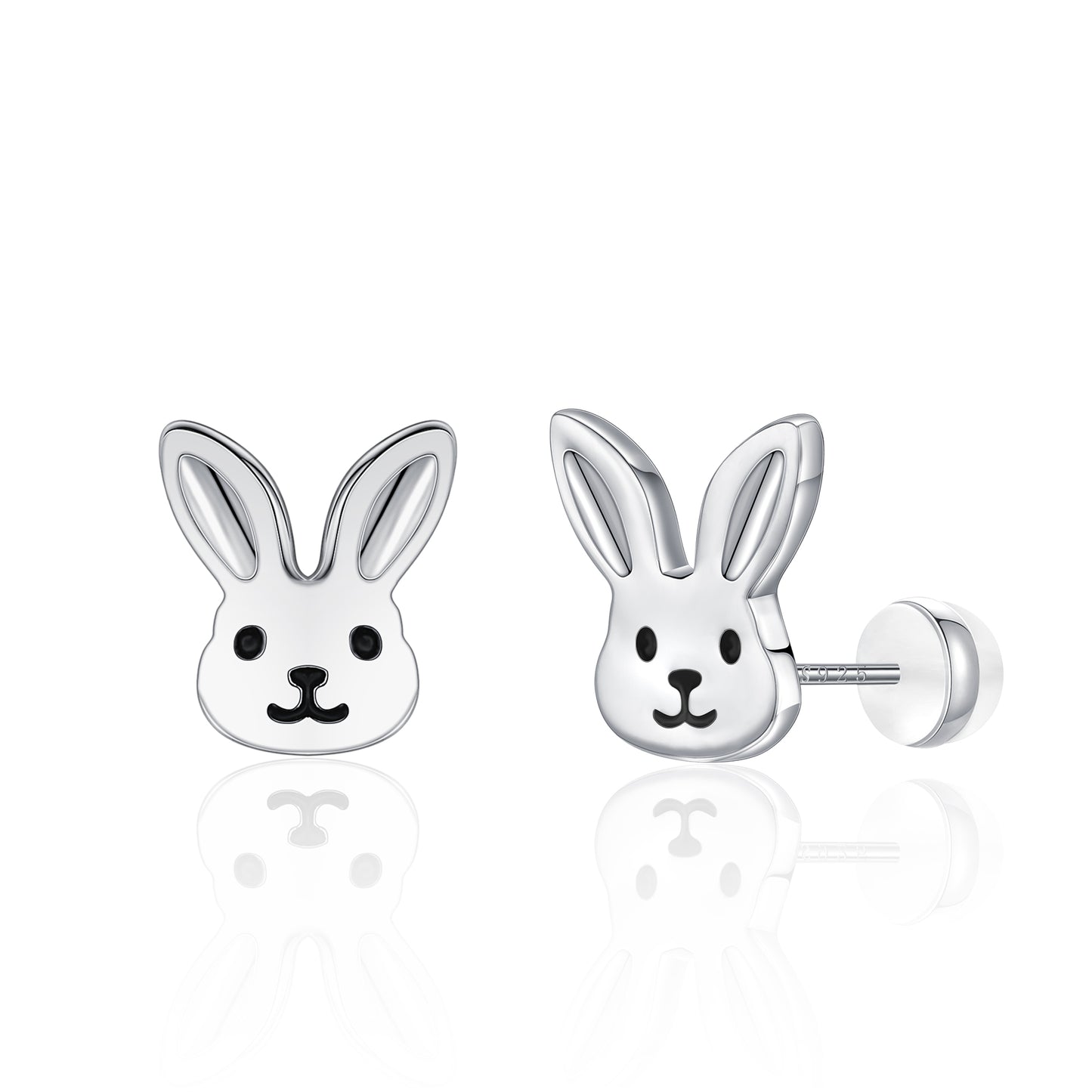 Rose Gold Plated Dainty Bunny Earrings