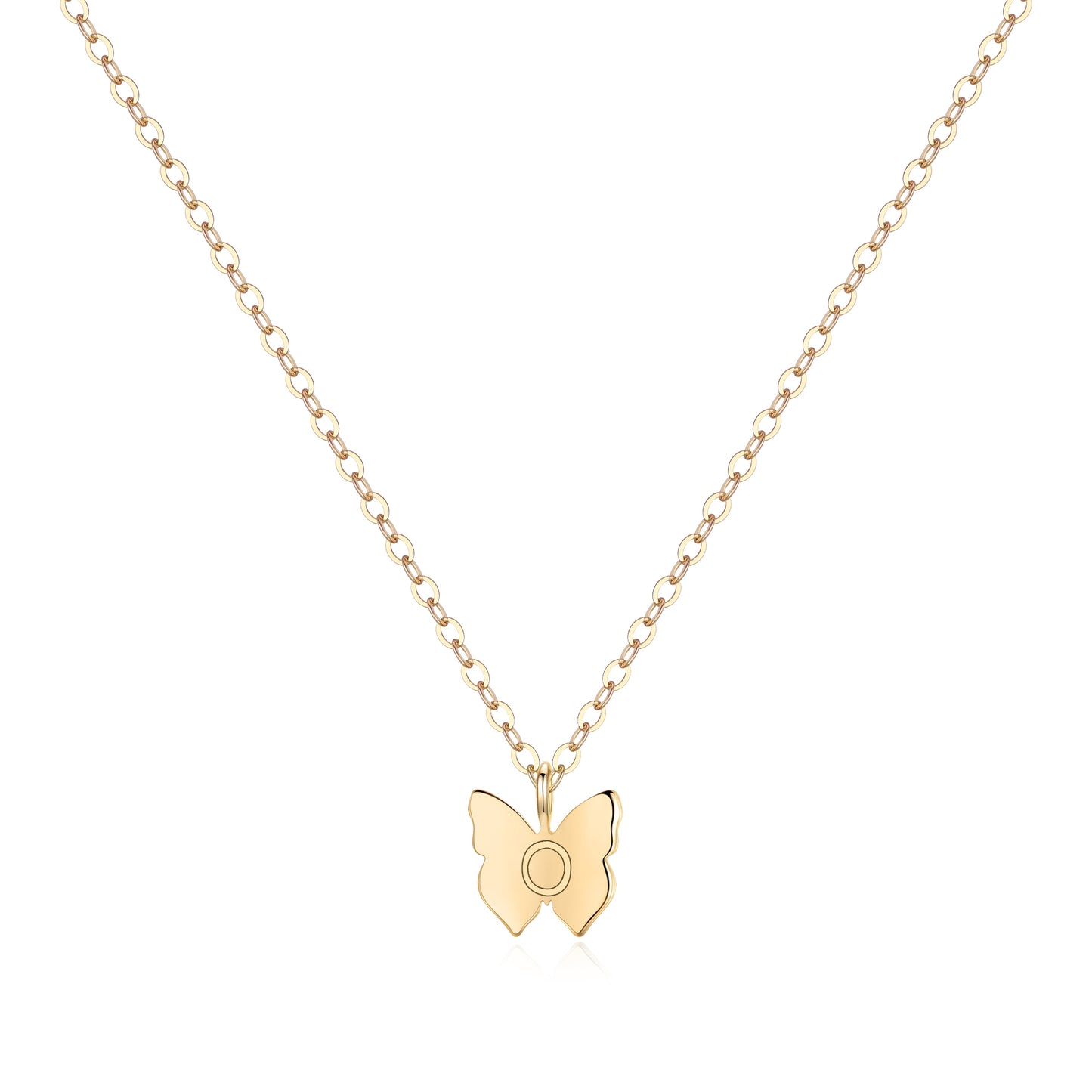 Initial Butterfly Gold Plated Necklaces