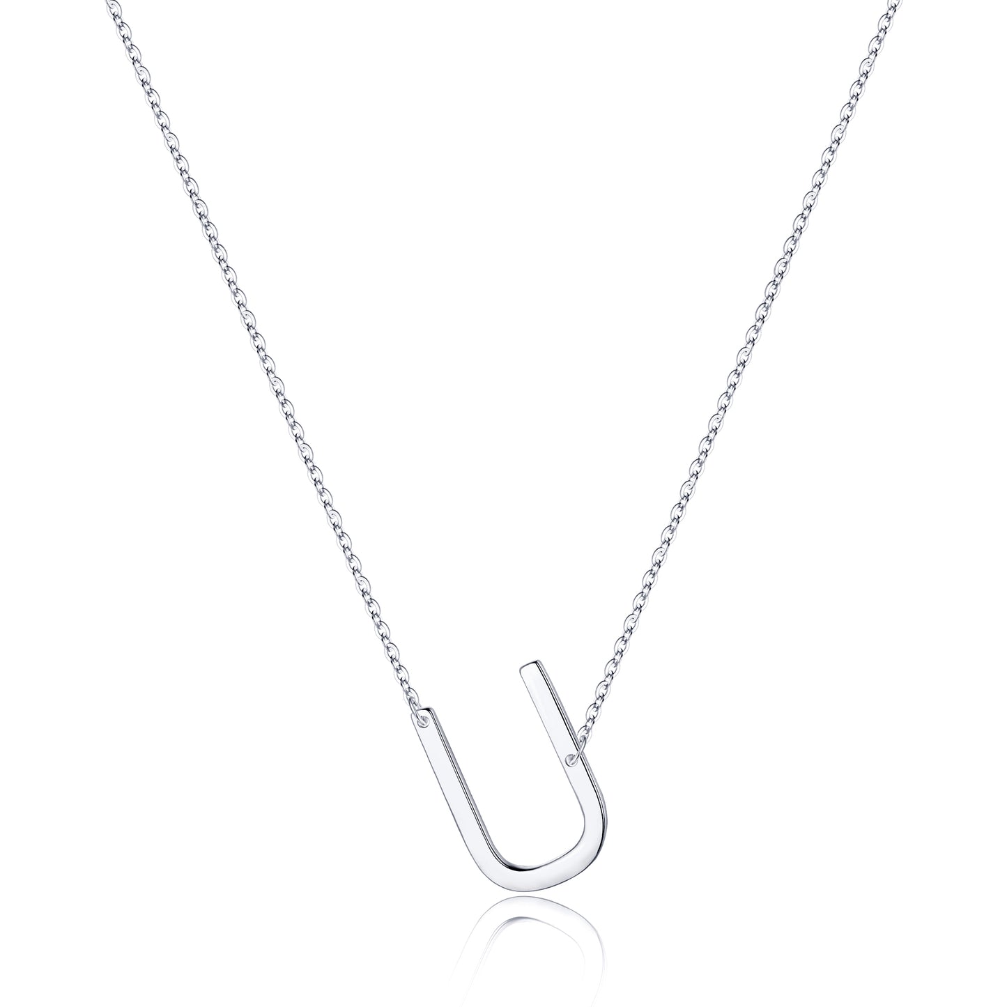 S925 Sterling Silver Sideways Initial Necklaces for Women Girls