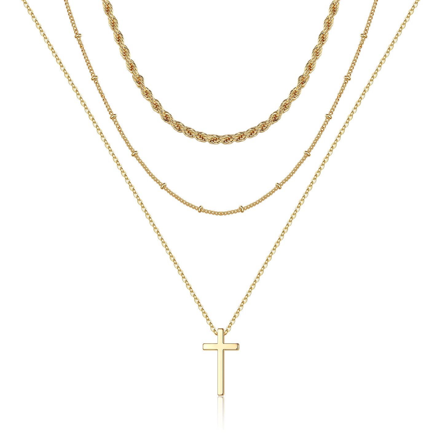 Personalized Layered Cross Pendant Necklace