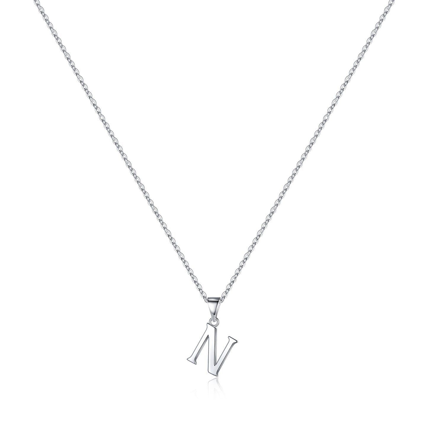 S925 Sterling Silver Initial Necklace for Women Girls